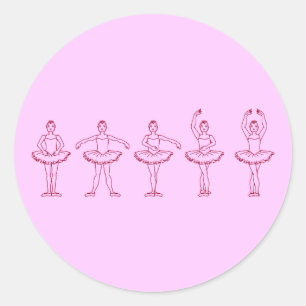 5 Ballet Positions Classic Round Sticker