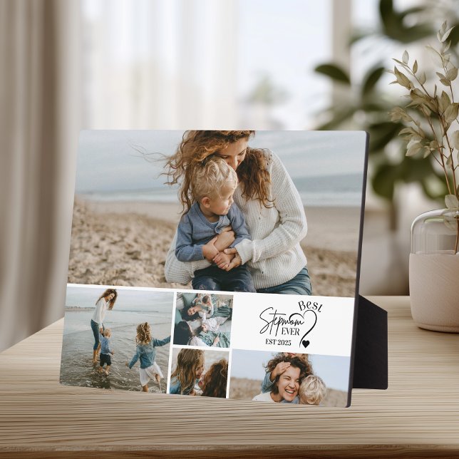 5 Best Stepmom Ever Custom Photo Collage  Plaque (Creator Uploaded)