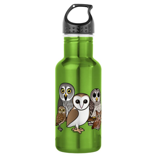 5 Birdorable Owls 532 Ml Water Bottle (Front)