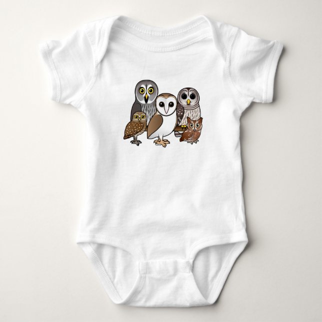 5 Birdorable Owls Baby Bodysuit (Front)