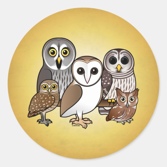 5 Birdorable Owls Classic Round Sticker (Front)