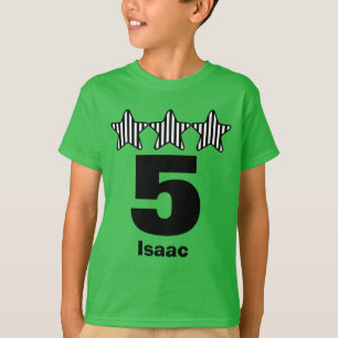 5 Birthday Boy Stars Big Number Custom Name V25 T-Shirt