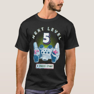 5 Birthday Gamer Next Level 5 Gaming Controller Bo T-Shirt
