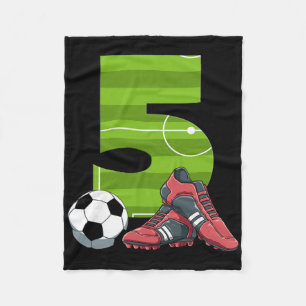5 Birthday Soccer First Birthday Footll Kids Fleece Blanket