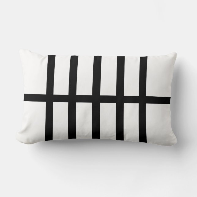 5 Bisected Black Lines Lumbar Cushion (Front)