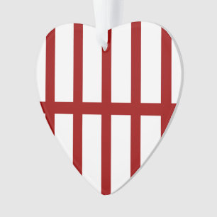 5 Bisected Red Lines Ornament