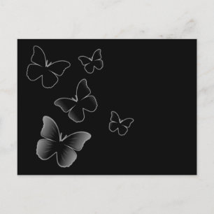 5 Black Butterflies Postcard