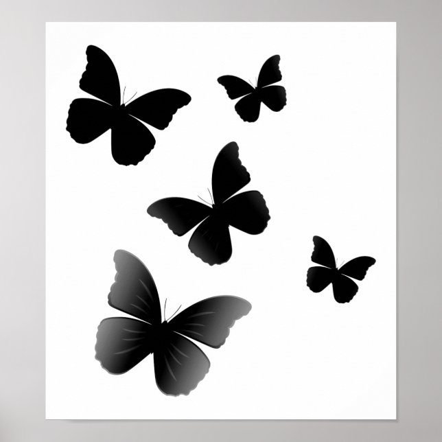 5 Black Butterflies Poster (Front)