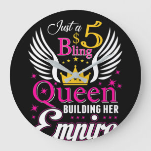 5 Bling Queen for women Ladies Paparazzi Large Clock