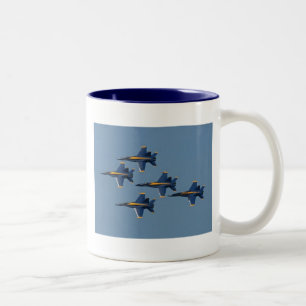 5 blue angels Two-Tone coffee mug