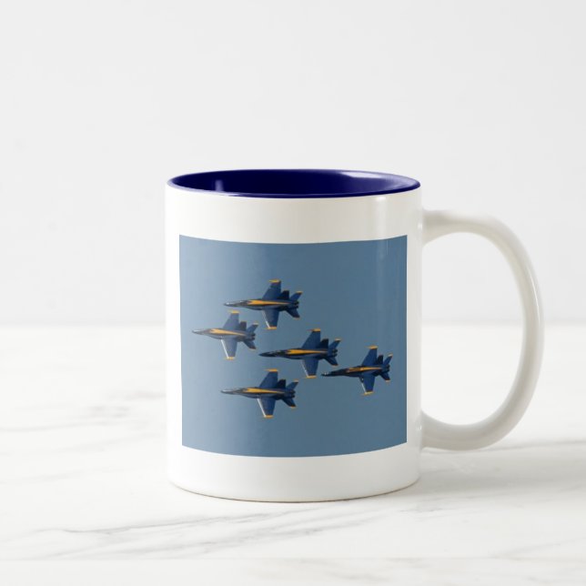 5 blue angels Two-Tone coffee mug (Right)