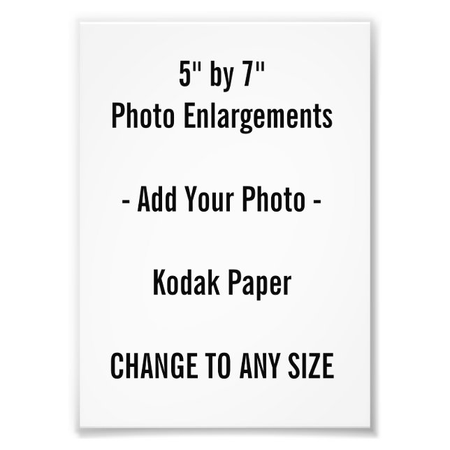 5 by 7" KODAK Photo Enlargement Print (Front)