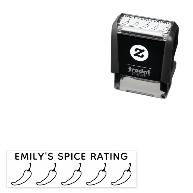 5 Chilli Pepper Spice Rating Book  Self-inking Stamp (In Situ)