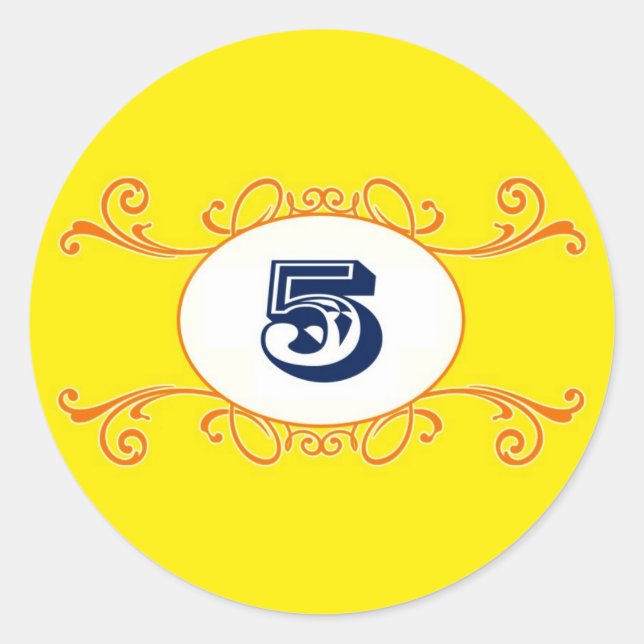 5 CLASSIC ROUND STICKER (Front)