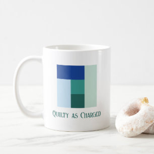 5 Colour Log Cabin Quilt Block with Quilting Pun Coffee Mug