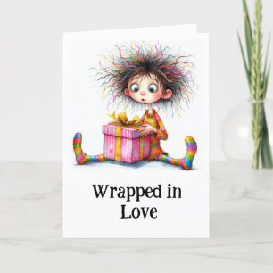 **5 Colourful AP97 Whimsical Christmas BOY Gift  Thank You Card