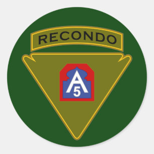 5 Corps Recondo pocket patch 2 Classic Round Sticker