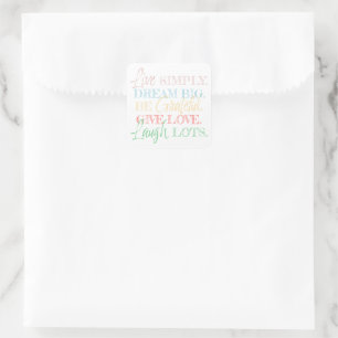 5 Daily Reminders: Inspirational Words of Wisdom Square Sticker
