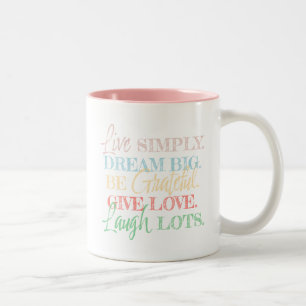 5 Daily Reminders: Inspirational Words of Wisdom Two-Tone Coffee Mug