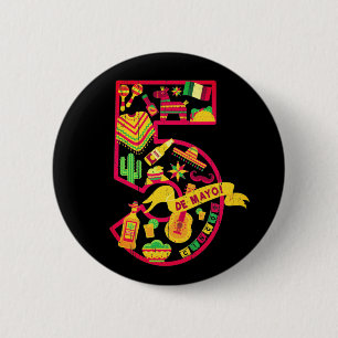 5 De Mayo - Mexican Icons 6 Cm Round Badge