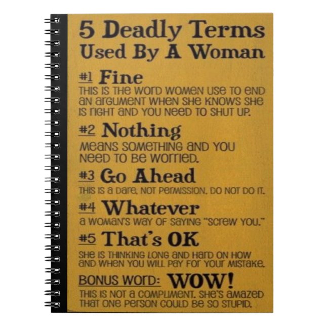 5 deadly terms notebook (Front)
