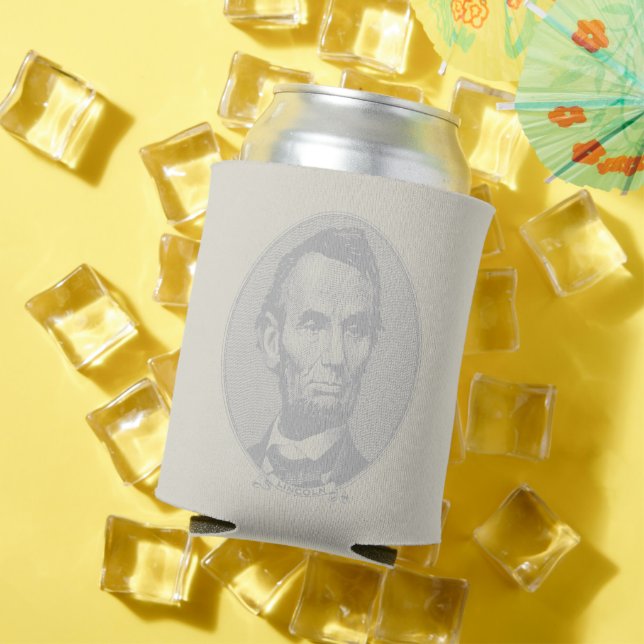 $5 Dollar Money  of President Abraham Lincoln  Can Cooler (In Situ Summer)