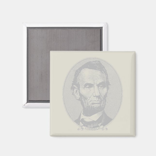 $5 Dollar Money  of President Abraham Lincoln  Magnet (Front/Back)