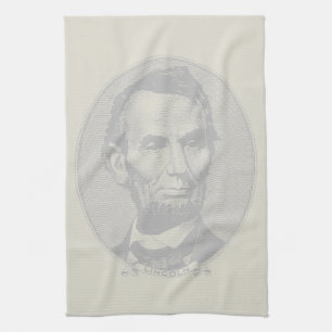 $5 Dollar Money of President Abraham Lincoln Tea Towel