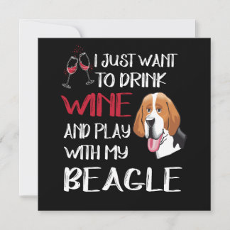 5 Drink Wine And Play With My Beagle Invitation
