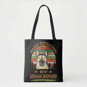 5 Easily Distracted By German Shepherd Tote Bag