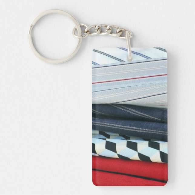 5 Fabrics With Geometric Patterns Key Ring (Front)