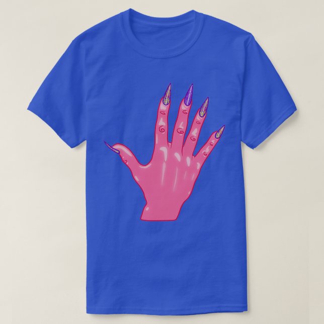 5 Five Acrylic Nails ASL T-Shirt (Design Front)