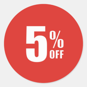 5% Five Percent OFF Discount Sale Sticker