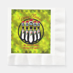 5 Funny Frazzled Santa Penguins Personalised Napkin