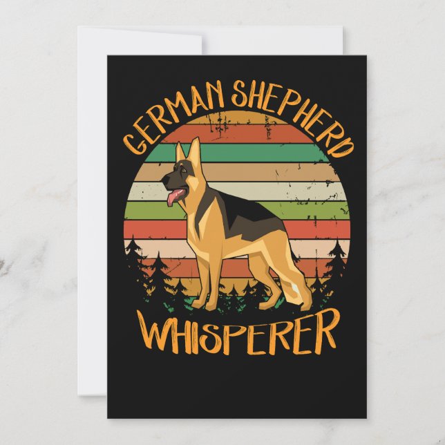 5 German Shepherd Whisperer Vintage Invitation (Front)