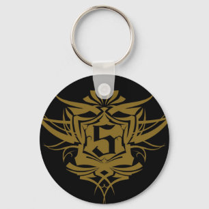 5 gold Gothic Key Ring