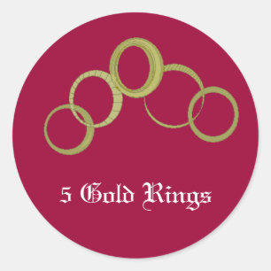 5 Gold Rings - Holiday stickers