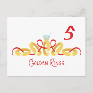 5 Golden Rings Postcard