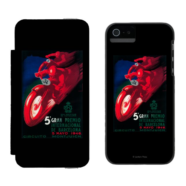 5 Gran Premio Internat'l Motorcycle Poster Incipio iPhone Wallet Case (Side by Side)