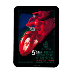 5 Gran Premio Internat'l Motorcycle Poster Magnet