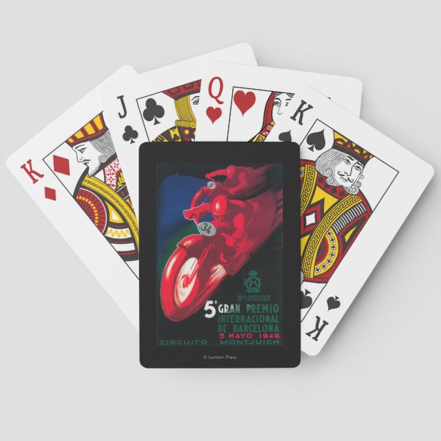 5 Gran Premio Internat'l Motorcycle Poster Playing Cards (Back)