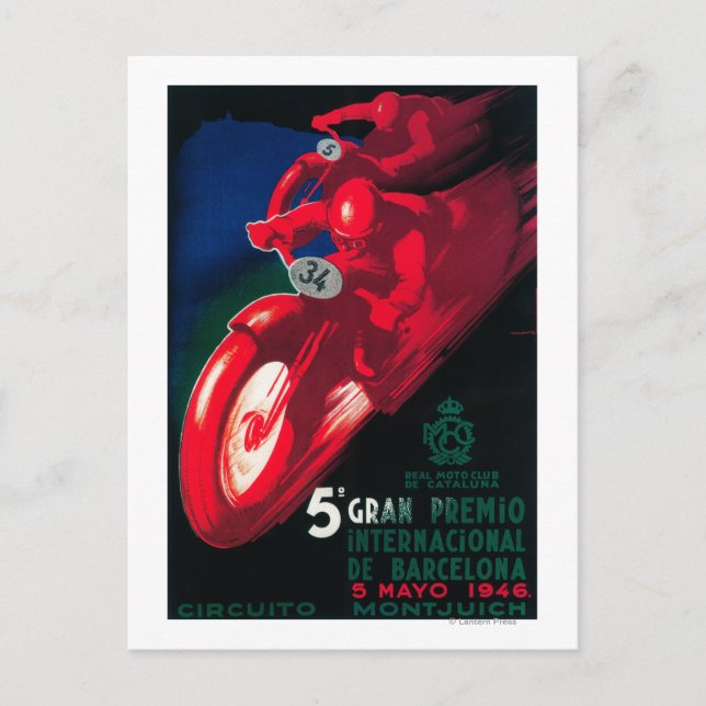 5 Gran Premio Internat'l Motorcycle Poster Postcard (Front)