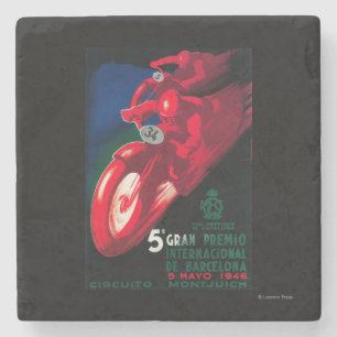 5 Gran Premio Internat'l Motorcycle Poster Stone Coaster
