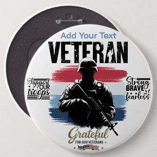 #5 Grateful for our Veterans 6 Cm Round Badge