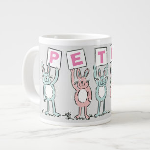 5 Letter Name With Fun Rabbits Large Coffee Mug
