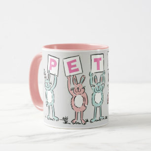 5 Letter Name With Fun Rabbits Mug