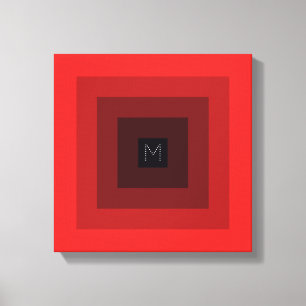 5-Level Red Inverted Pyramid Initial Personalised Canvas Print