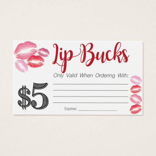 $5 Lip Bucks Business Card