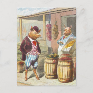 5 Little Pigs: At the Market Postcard
