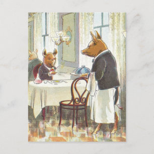 5 Little Pigs: The Roast Beef Pig Postcard